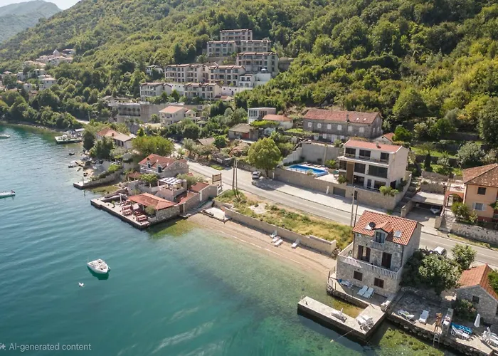 Seafront Villa With Private Beach & Pool In Kotor Bay, Villa Viborg with Pool